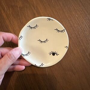 Rae Dunn Trinket Dish with Eyelash Design